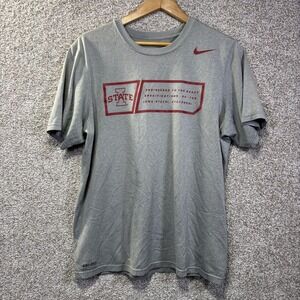 Iowa State Cyclones Shirt Mens Medium Gray NCAA Football Nike Dri Fit T Shirt